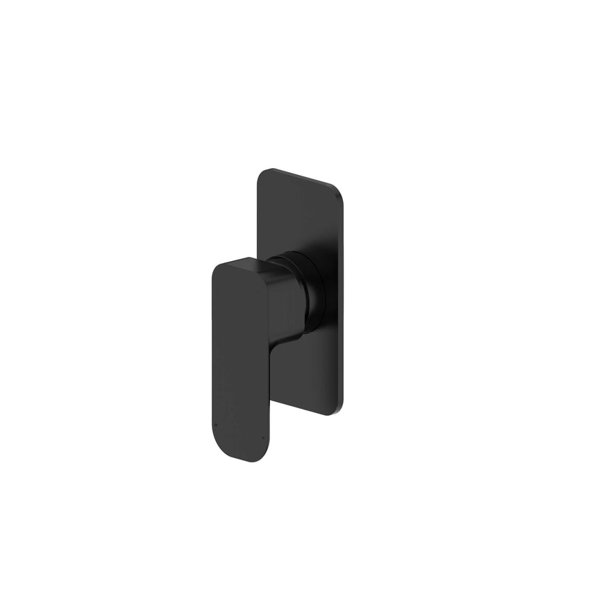 Otti Oskar matte black wall-mounted shower mixer by Tilemall with lever handle