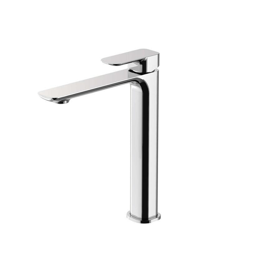 Otti Oskar Tall chrome basin mixer by Tilemall with single lever handle and curved spout