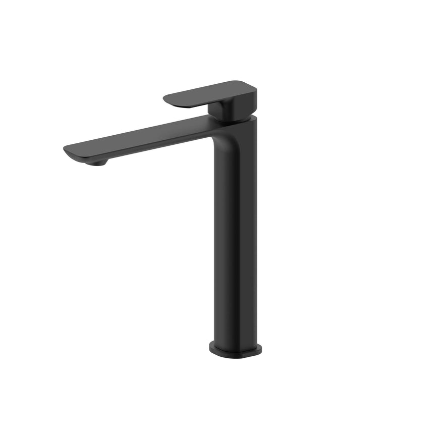Otti Oskar Tall matte black basin mixer by Tilemall with single lever handle