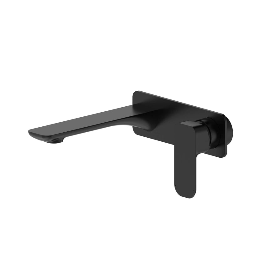 Otti Oskar matte black wall-mounted basin mixer by Tilemall with single lever handle