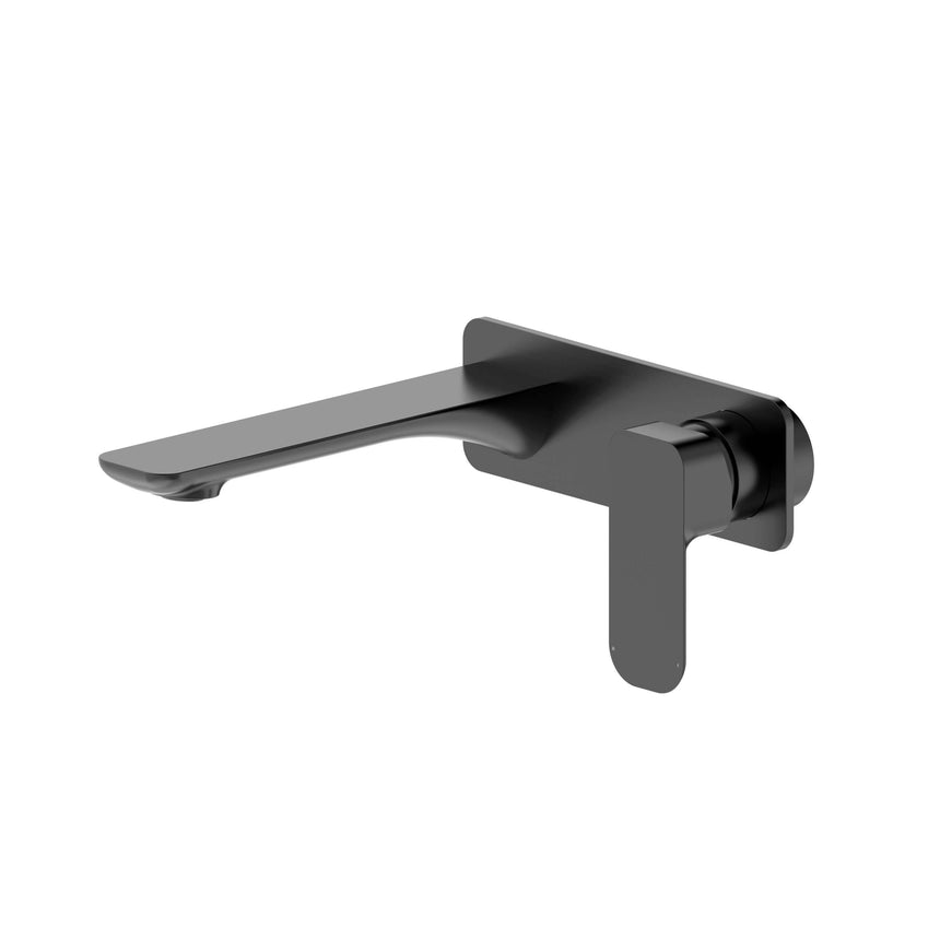 Otti Oskar gun metal wall-mounted basin mixer by Tilemall with single lever handle