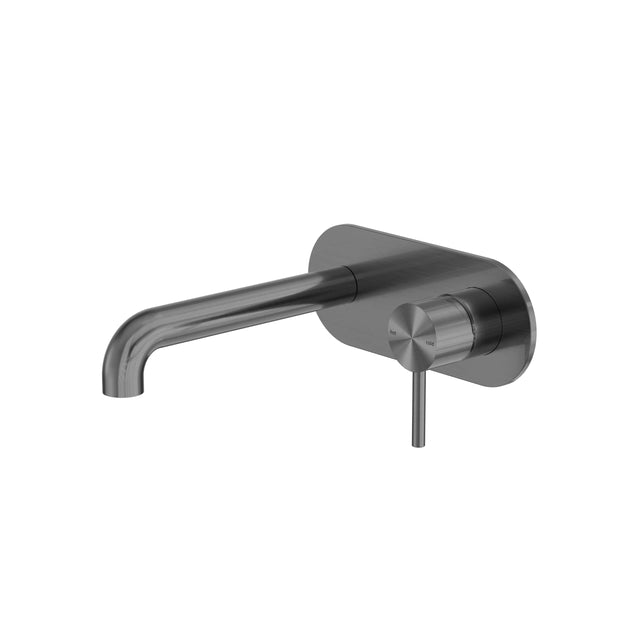 Nero Zen Ss316L Wall Basin/Bath Mixer 185mm Spout Graphite Tapware Nero Default Title
