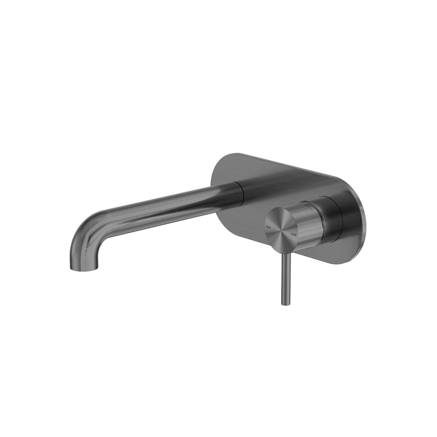 Nero Zen Ss316L Wall Basin/Bath Mixer 185mm Spout Graphite Tapware Nero Default Title