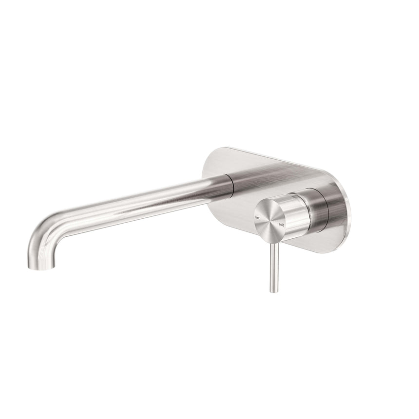 Nero Zen Ss316L Wall Basin/Bath Mixer 230mm Spout Brushed Nickel Tapware Nero Default Title