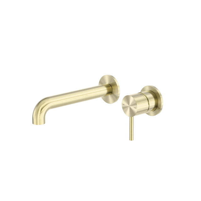 Nero Zen Ss316L Wall Basin/Bath Mixer Separate Back Plate 185mm Spout Brushed Gold Tapware Nero Default Title