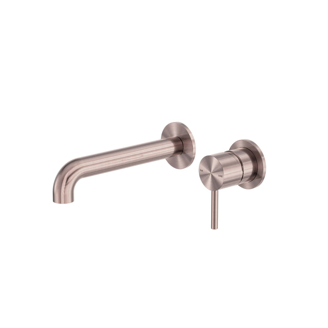 Nero Zen Ss316L Wall Basin/Bath Mixer Separate Back Plate 185mm Spout Brushed Bronze Tapware Nero Default Title