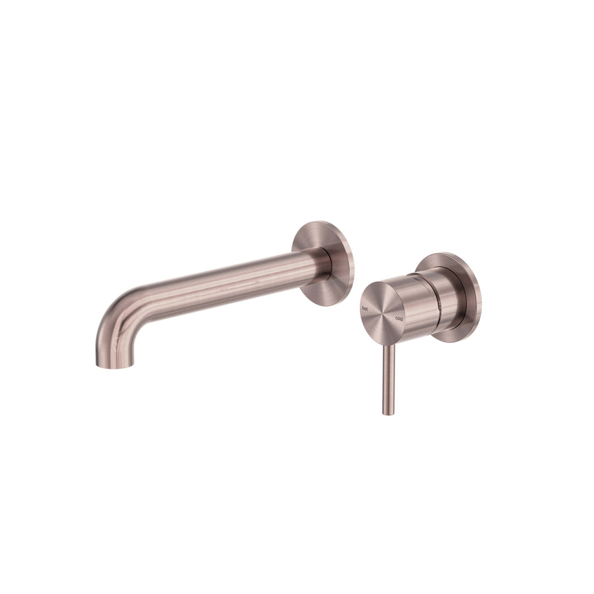 Nero Zen Ss316L Wall Basin/Bath Mixer Separate Back Plate 185mm Spout Brushed Bronze Tapware Nero Default Title
