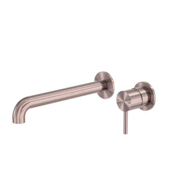 Nero Zen Ss316L Wall Basin/Bath Mixer Separate Back Plate 230mm Spout Brushed Bronze Tapware Nero Default Title