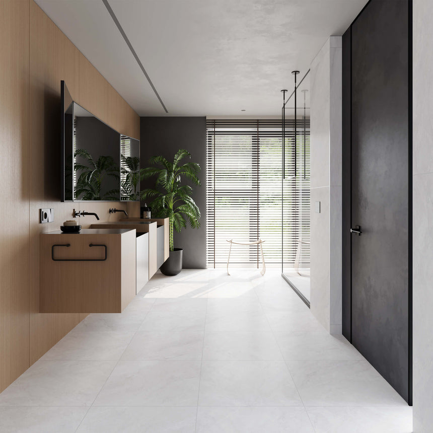 Xia 600x600 Honed Flora White Stone Look Tiles Tilemall