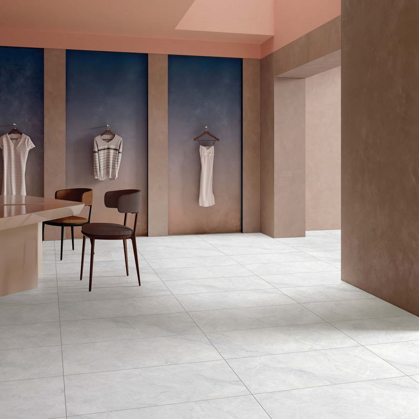 Xia 1200x600 Honed Flora White Stone Look Tiles Tilemall