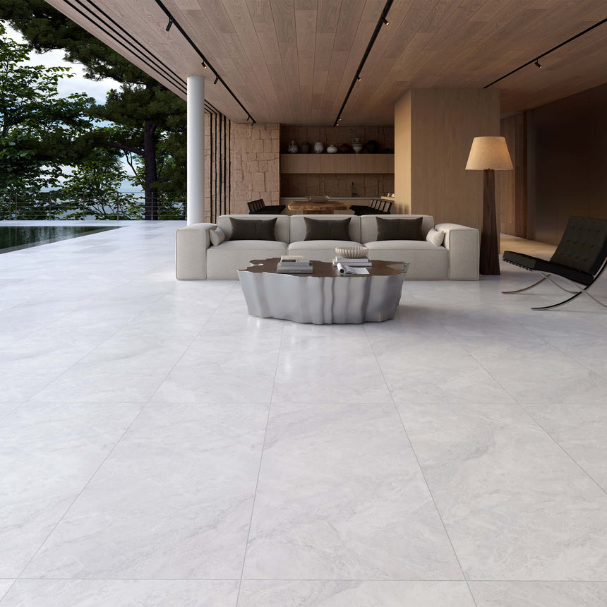 Xia 1200x600 Honed Flora White Stone Look Tiles Tilemall