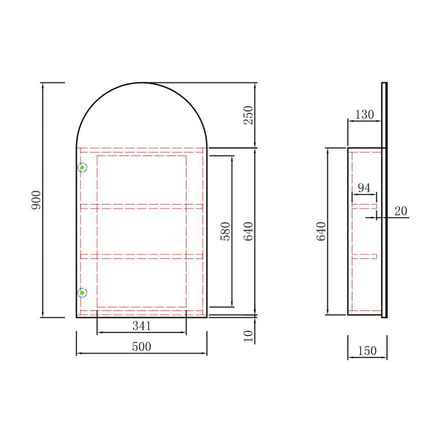Aulic Canterbury Arch Shaving Cabinet Shaving Cabinet Aulic