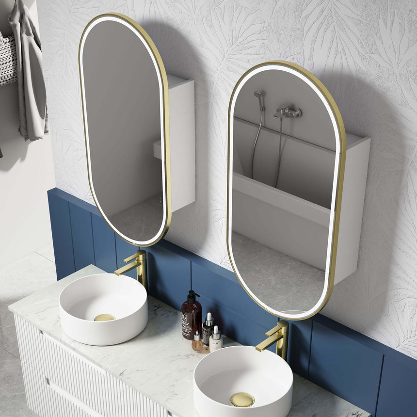 Aulic Beau Monde Oblong LED Shaving Cabinet LED Shaving Cabinet Aulic