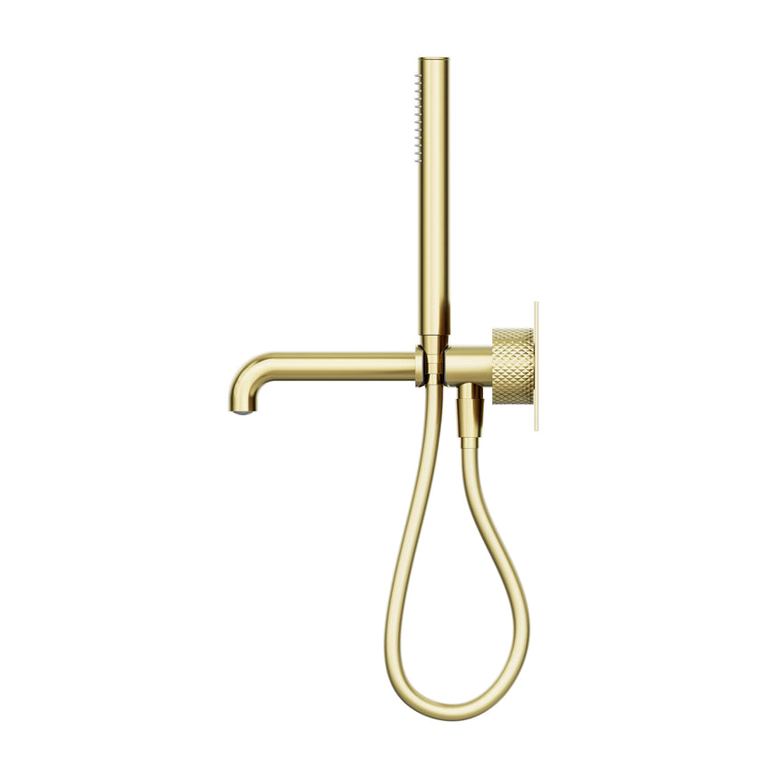 Nero Opal Progressive Shower System With Spout 230mm Brushed Gold Shower Nero