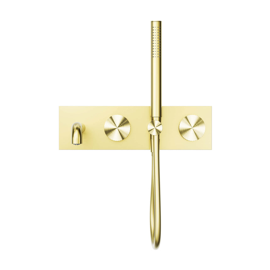 Nero Opal Progressive Shower System With Spout 250mm Brushed Gold Shower Nero