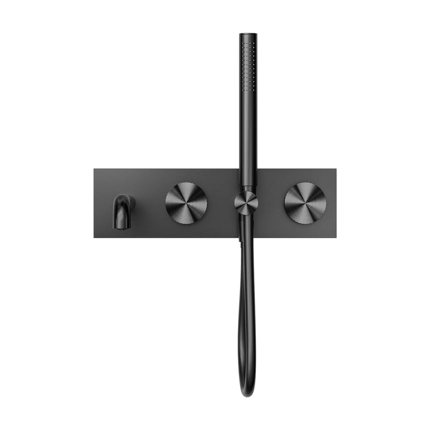 Nero Opal Progressive Shower System With Spout 250mm Graphite Shower Nero