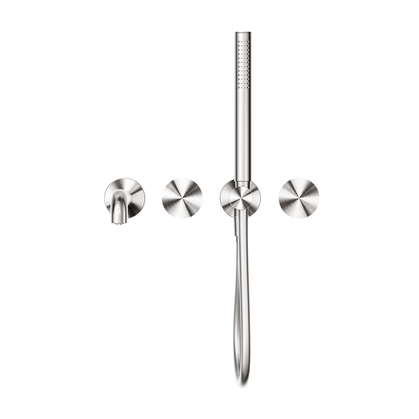 Nero Opal Progressive Shower System Separate Plate With Spout 230mm Brushed Nickel Shower Nero