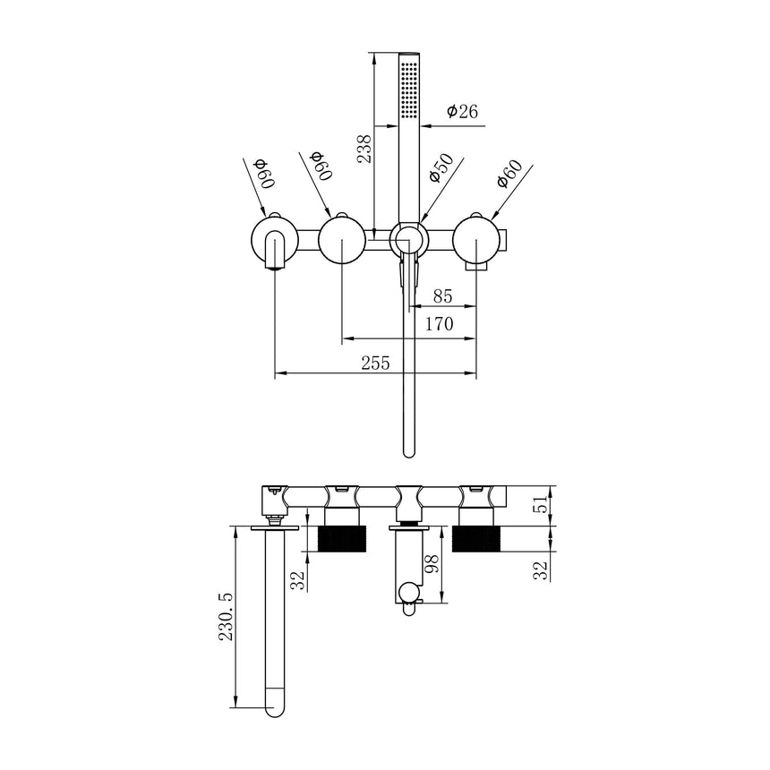 Nero Opal Progressive Shower System Separate Plate With Spout 230mm Brushed Bronze Shower Nero