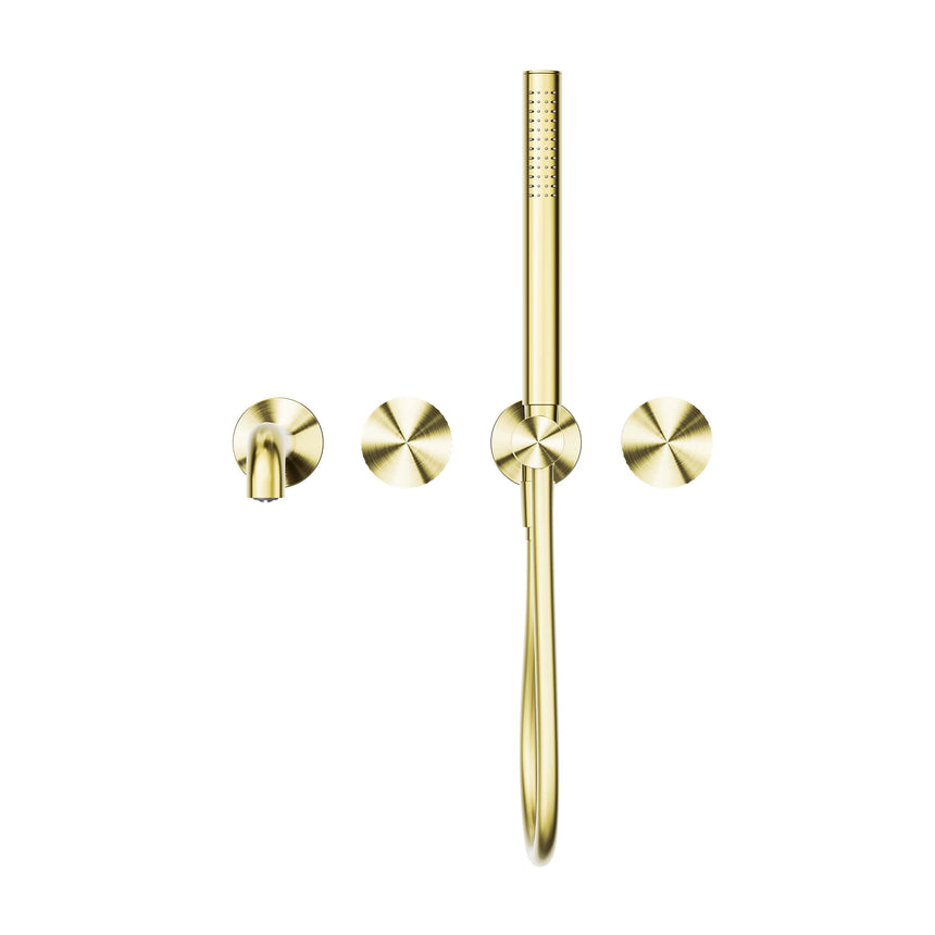 Nero Opal Progressive Shower System Separate Plate With Spout 250mm Brushed Gold Shower Nero
