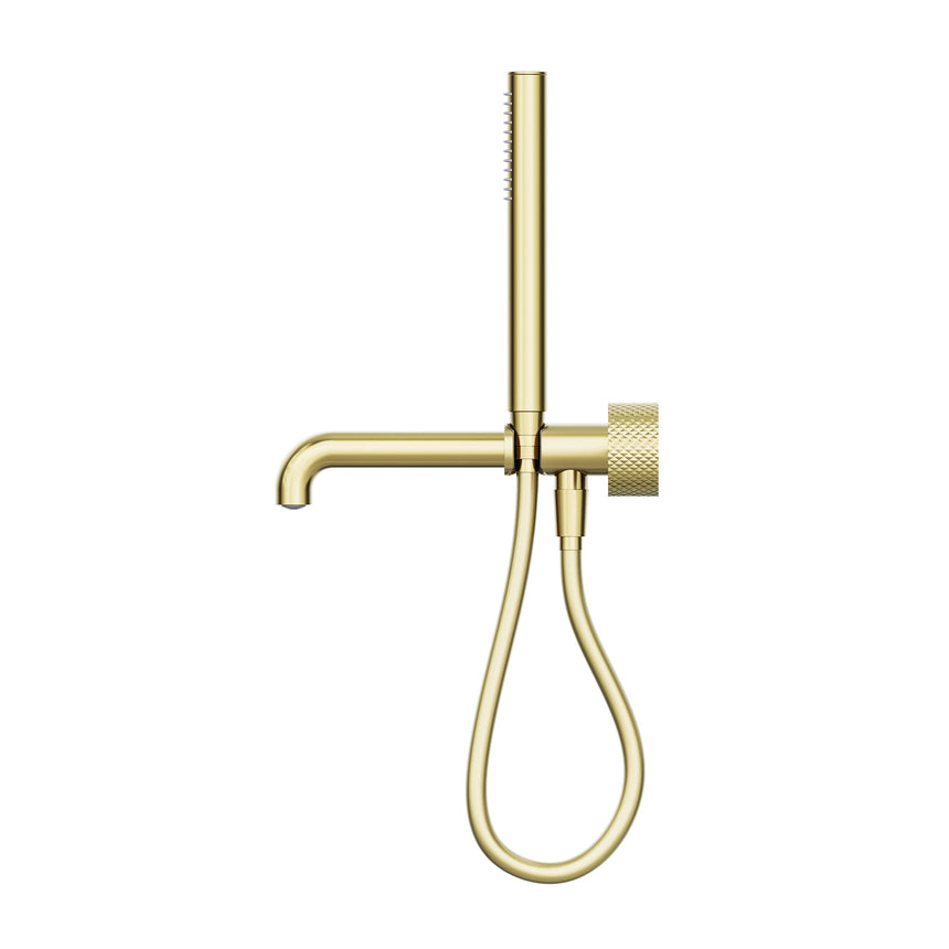 Nero Opal Progressive Shower System Separate Plate With Spout 250mm Brushed Gold Shower Nero