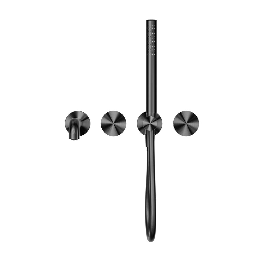 Nero Opal Progressive Shower System Separate Plate With Spout 250mm Graphite Shower Nero
