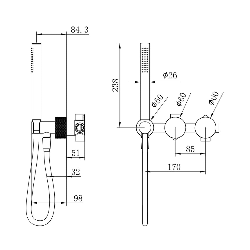 Nero Opal Progressive Shower System Separate Plate Brushed Nickel Shower Nero