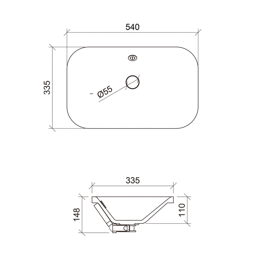 Bodhi Undermount Basin 540mm Gloss White Bathroom Basin Timberline