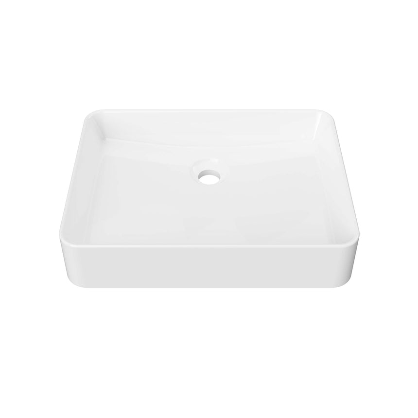 Fergus Semi Recessed Basin 500mm Gloss White Bathroom Basin Timberline Default Title