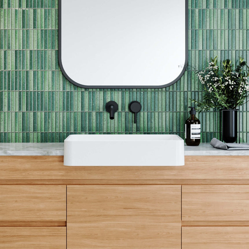 Fergus Semi Recessed Basin 500mm Gloss White Bathroom Basin Timberline