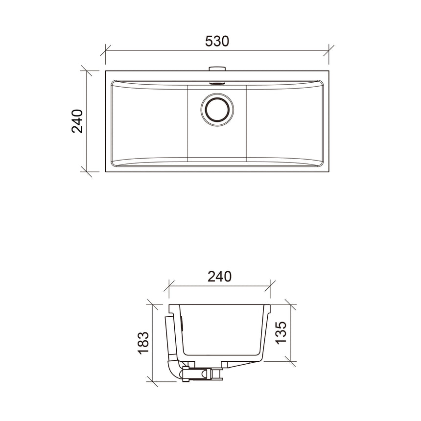 Ruby Undermount Basin 530mm Gloss White Bathroom Basin Timberline
