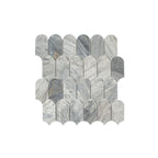Marble Mosaic Feather 96x48mm Honed Carrara Grey
