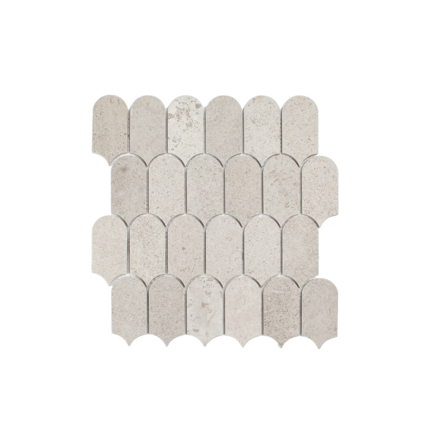 Marble Mosaic Feather 96x48mm Honed New Grey