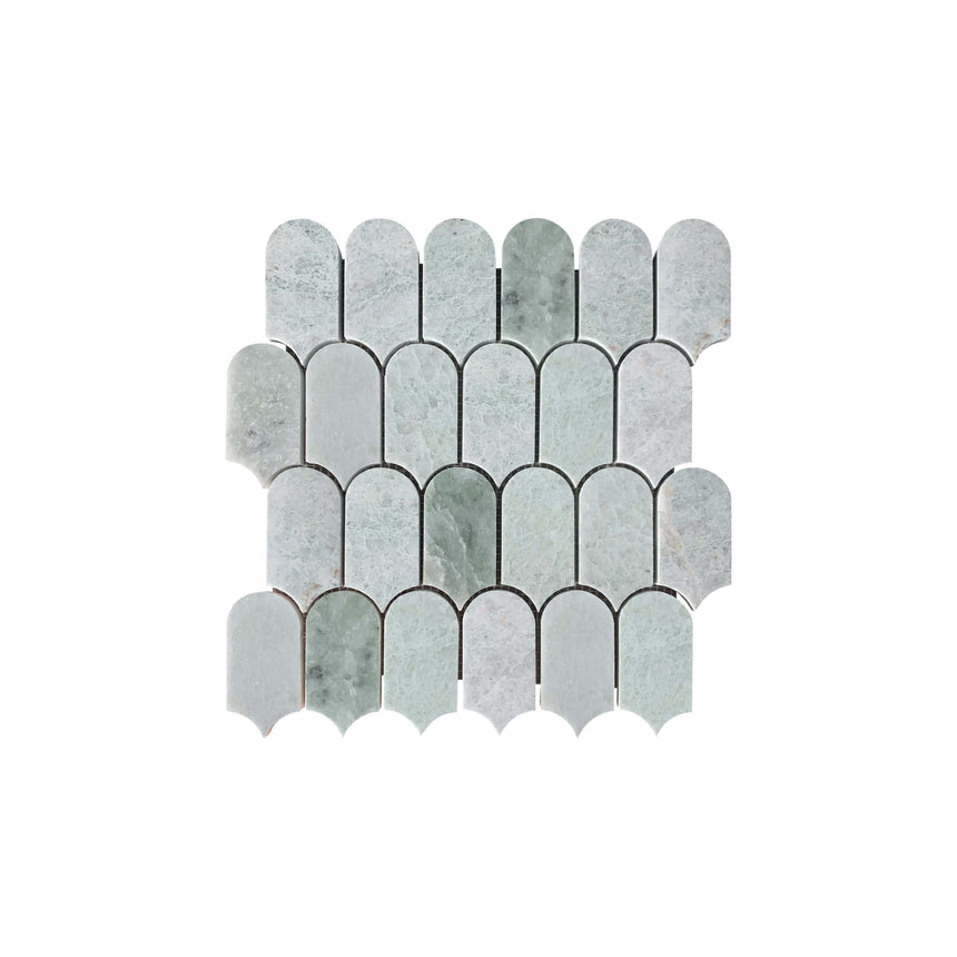 Natural Marble Mosaic Feather 96x48 Ming Green Honed Sample Sample Tilemall