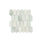 Marble Mosaic Feather 96x48mm Honed Ming Green