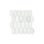 Marble Mosaic Feather 96x48mm Honed Carrara