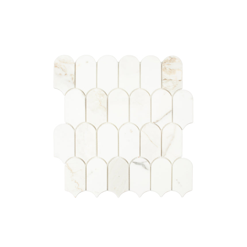 Marble Mosaic Feather 96x48mm Honed Calacatta Gold