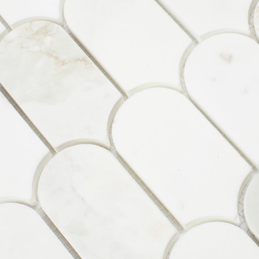 Marble Mosaic Feather 96x48mm Honed Calacatta Gold