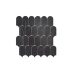Marble Mosaic Feather 96x48mm Honed Nero Marquina
