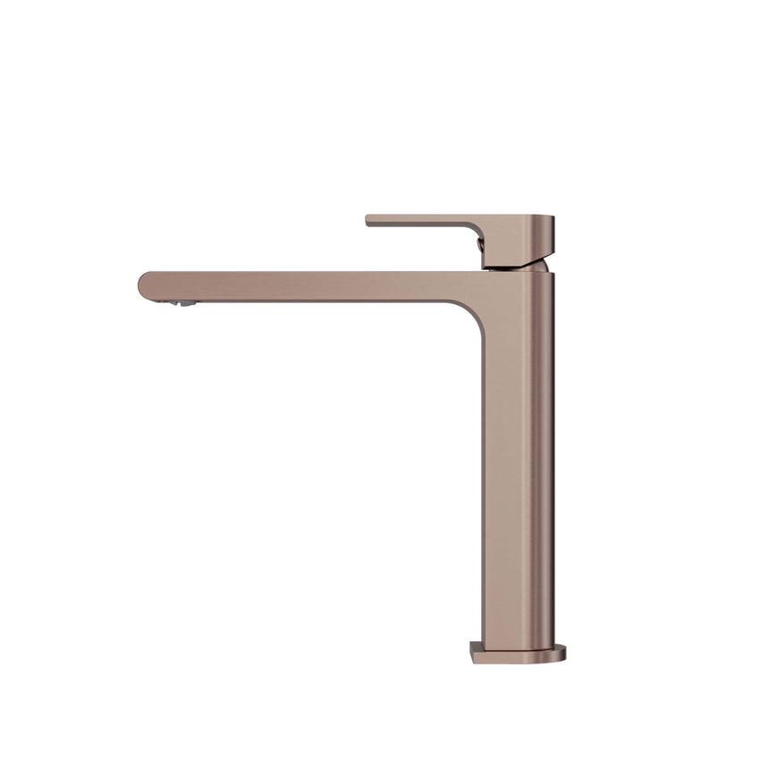Nero Bianca Mid Tall Basin Mixer Brushed Bronze Tapware Nero