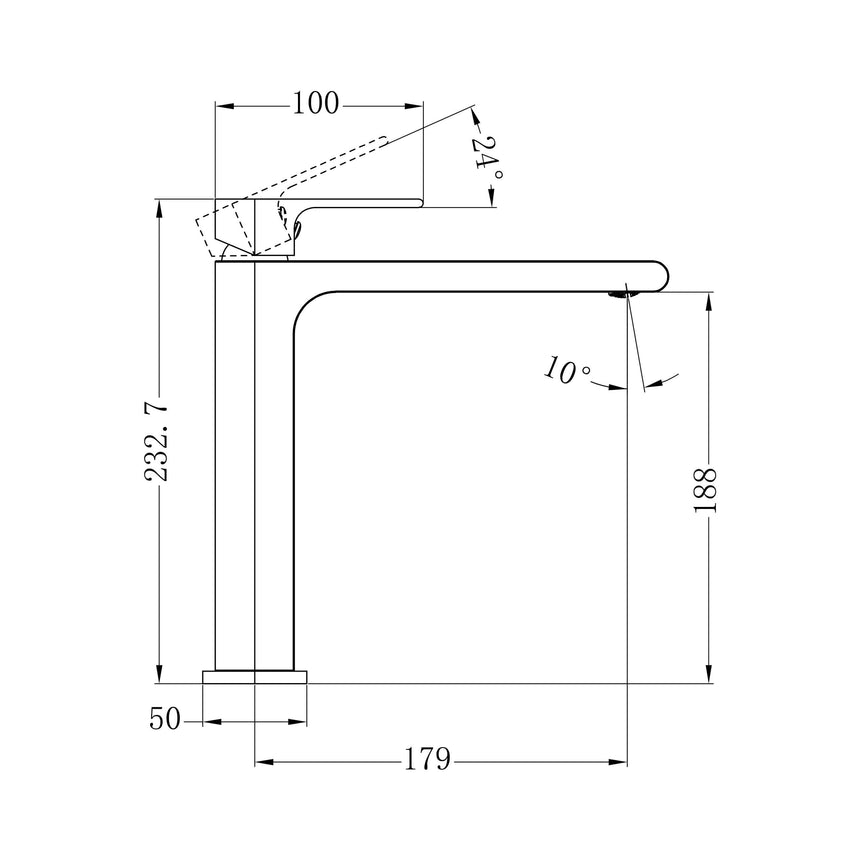 Nero Bianca Mid Tall Basin Mixer Brushed Bronze Tapware Nero