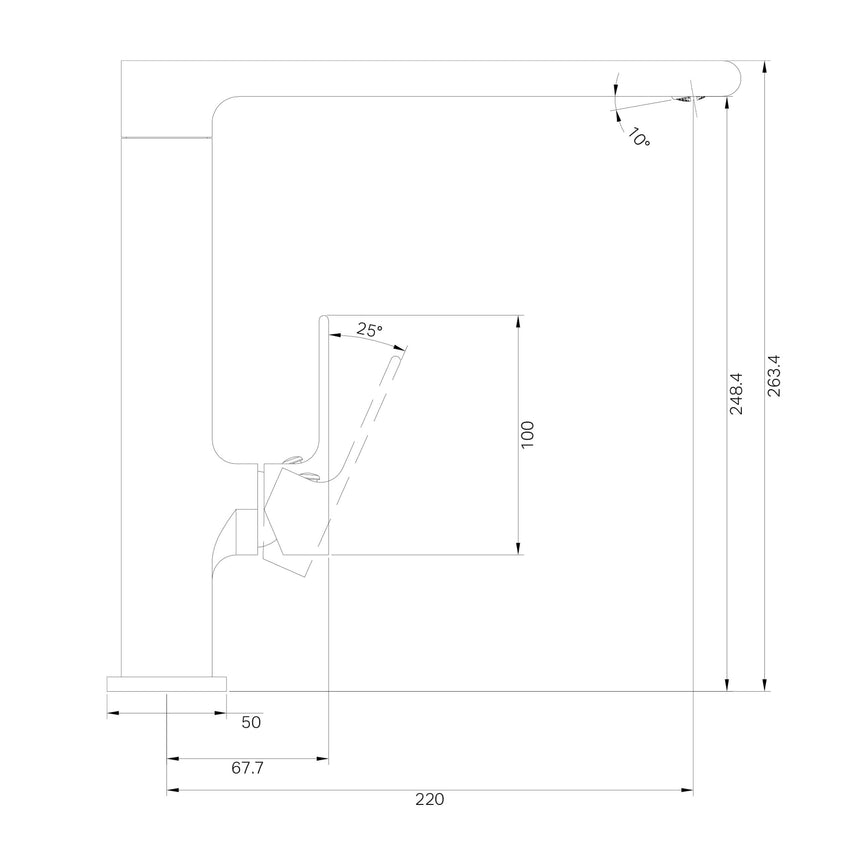 Nero Bianca Ktichen Mixer Straight Brushed Bronze Tapware Nero