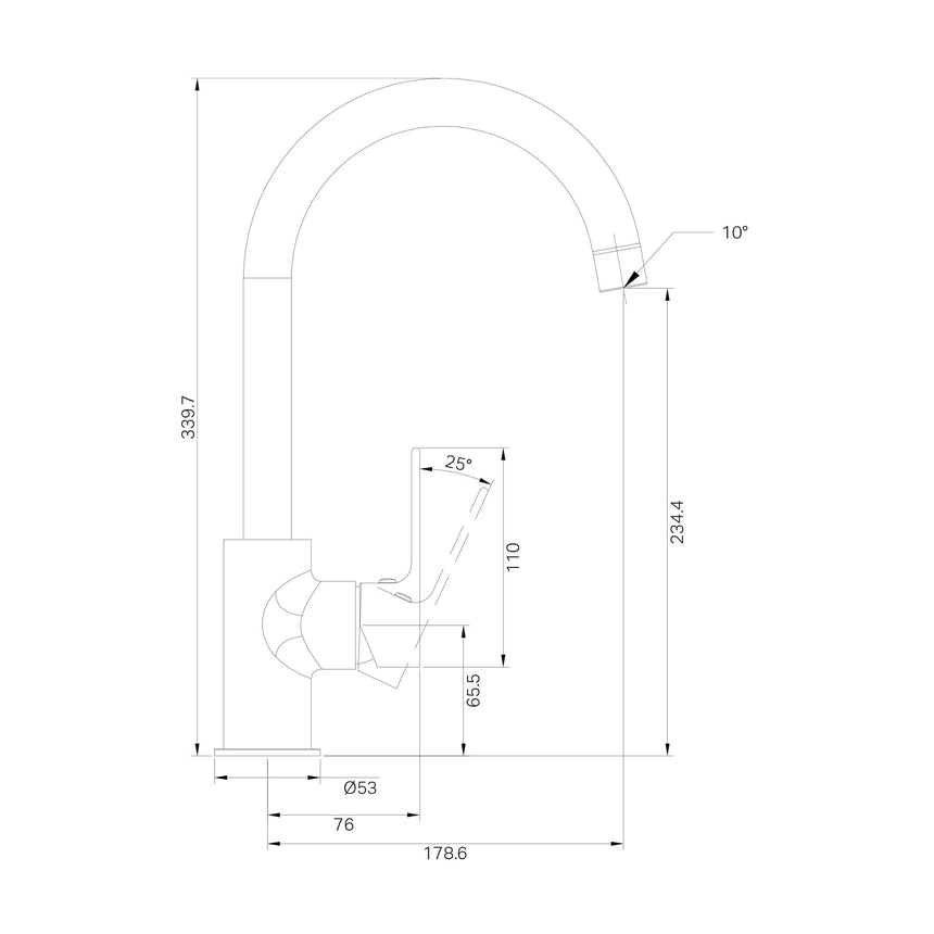 Nero Bianca Ktichen Mixer Round Brushed Bronze Tapware Nero