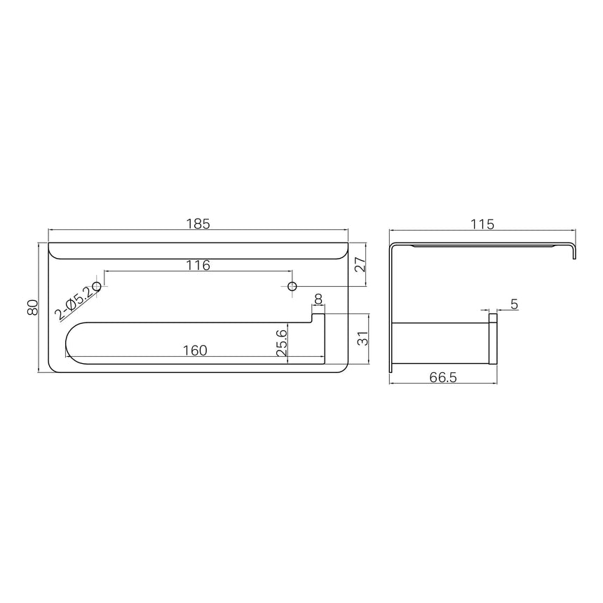 Nero Bianca Toilet Roll Holder with Cover Brushed Bronze Bathroom Accessories Nero