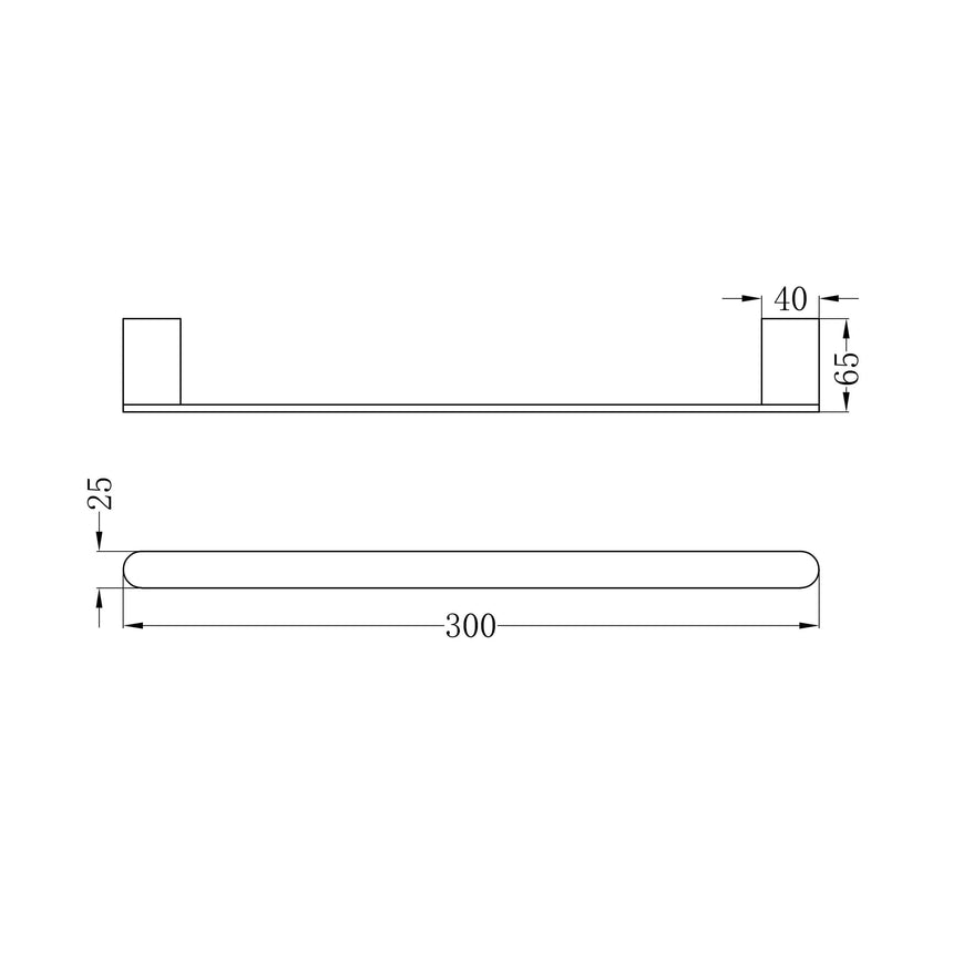 Nero Bianca Hand Towel Rail Brushed Bronze Bathroom Accessories Nero