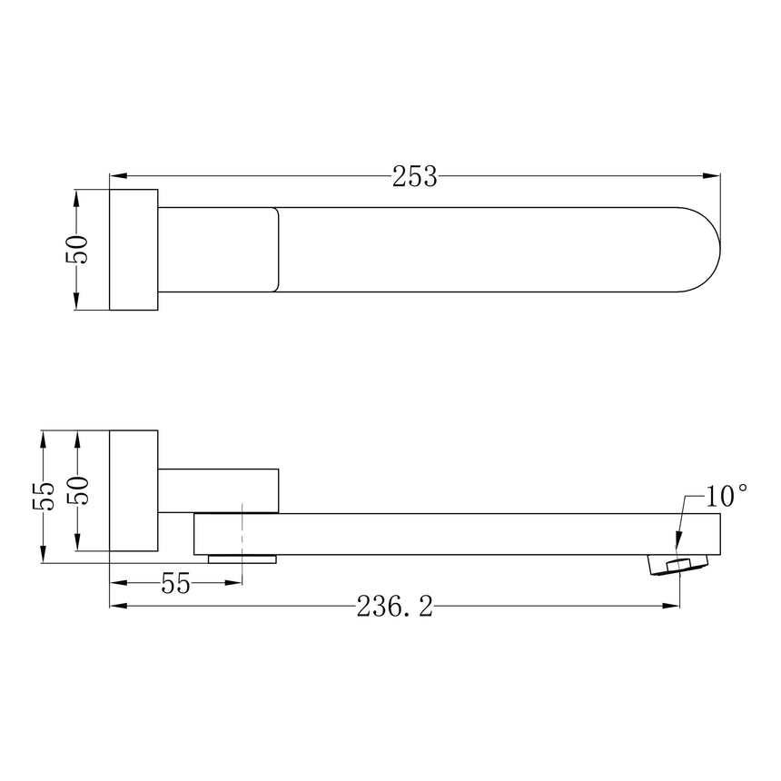 Nero Bianca Swivel Bath Spout Brushed Bronze Bath Spout Nero