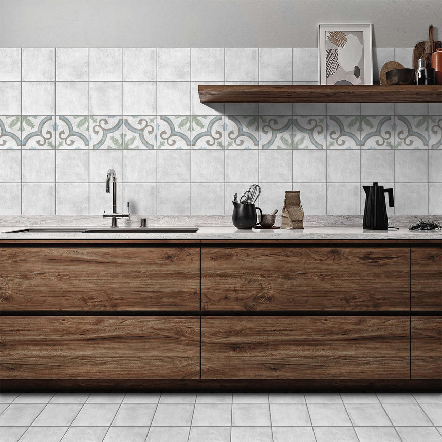 Antiquity 150x150 Matt Ice Encaustic Look Tiles Tilemall