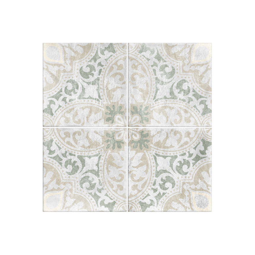 Antiquity 150x150 Matt Valencia Verde Encaustic Look Tiles Tilemall
