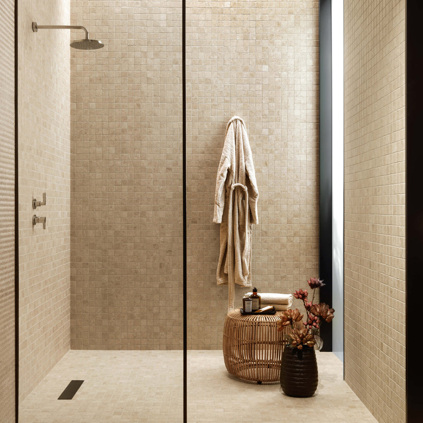 Lims Tumbled Mosaic 300x300 Ivory Stone Look Tiles Tilemall