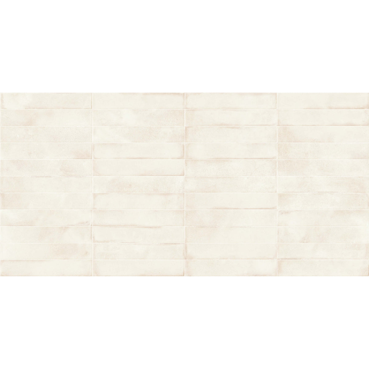 Amuri 53x300mm matt avorio white decorative tiles in stacked brick layout by Tilemall