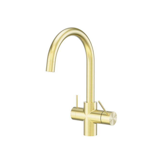 Nero Mecca 3 Way Filtered Mixer Tap Brushed Gold Tapware Nero